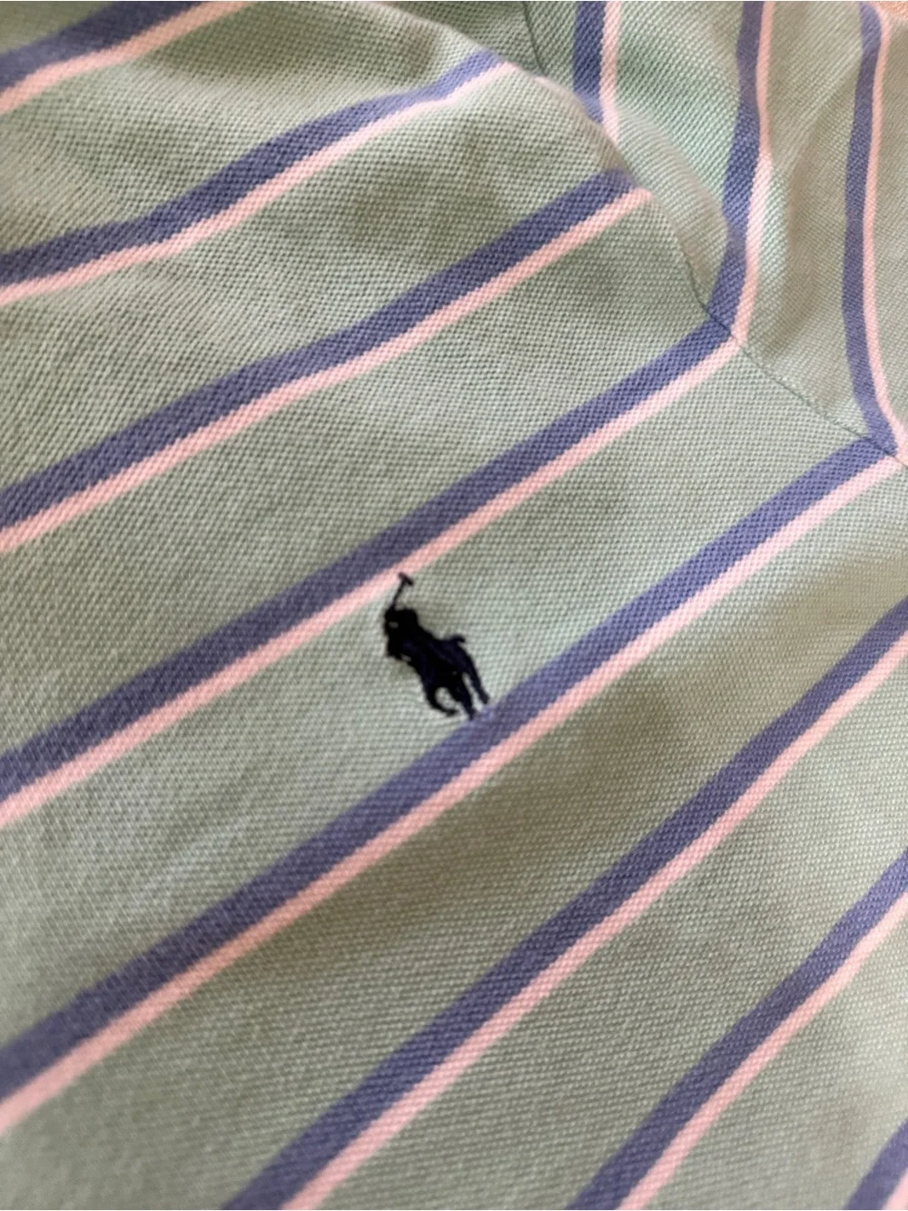 Ralph Lauren Mint Green Polo with Navy & White Stripes